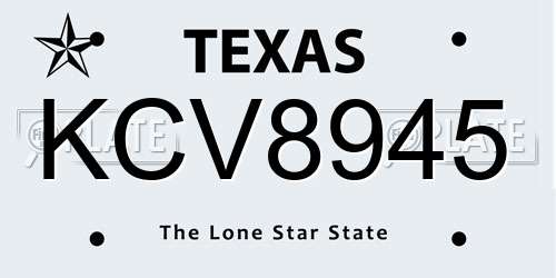 KCV8945 Texas License Plate
