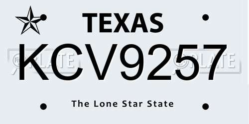 KCV9257 Texas License Plate
