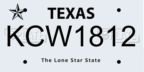KCW1812 Texas License Plate