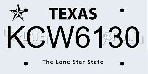 KCW6130 Texas License Plate