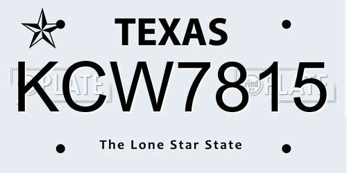 KCW7815 Texas License Plate
