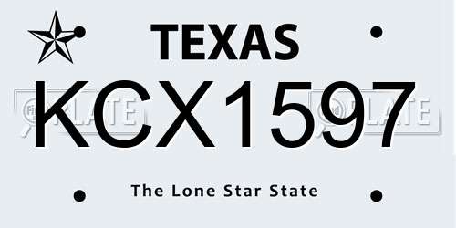 KCX1597 Texas License Plate