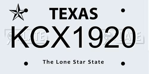 KCX1920 Texas License Plate