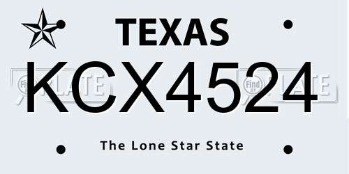 KCX4524 Texas License Plate