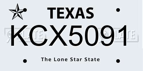 KCX5091 Texas License Plate
