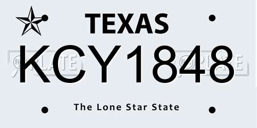 KCY1848 Texas License Plate