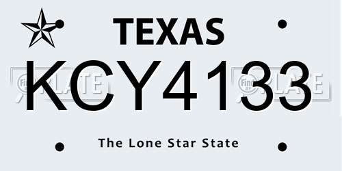 KCY4133 Texas License Plate