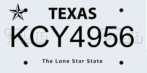 KCY4956 Texas License Plate