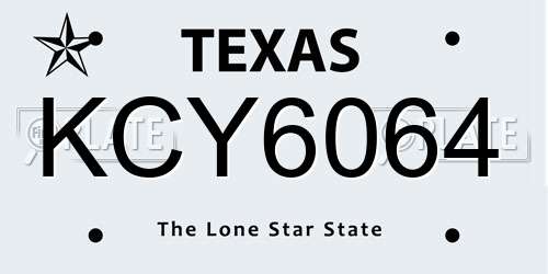KCY6064 Texas License Plate