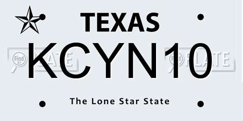 KCYN10 Texas License Plate