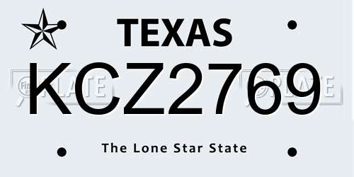 KCZ2769 Texas License Plate