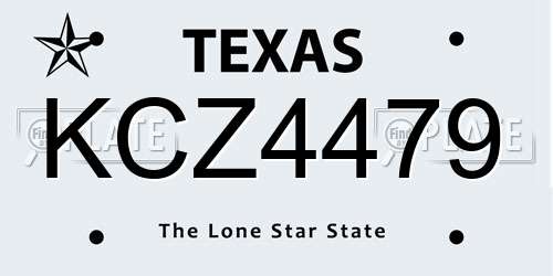 KCZ4479 Texas License Plate