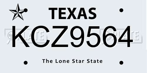 KCZ9564 Texas License Plate