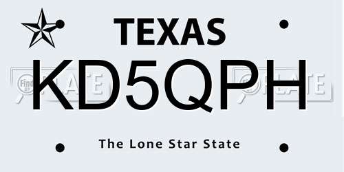 KD5QPH Texas License Plate