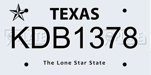 KDB1378 Texas License Plate