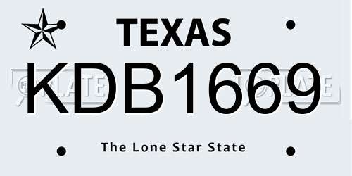 KDB1669 Texas License Plate
