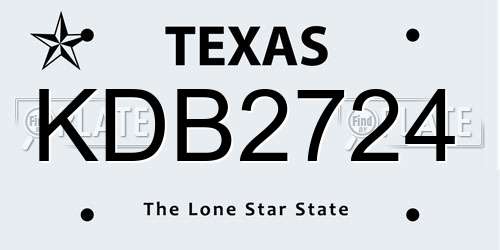 KDB2724 Texas License Plate