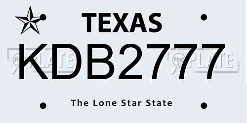 KDB2777 Texas License Plate