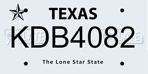 KDB4082 Texas License Plate