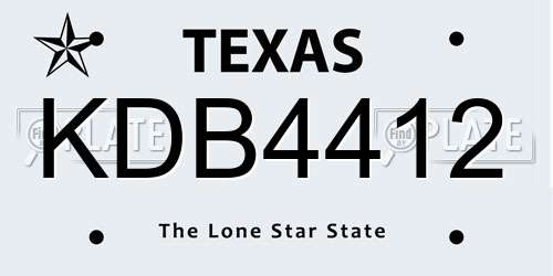 KDB4412 Texas License Plate