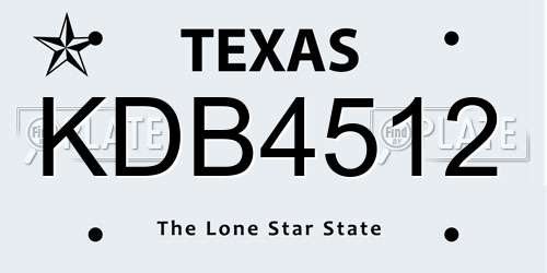 KDB4512 Texas License Plate
