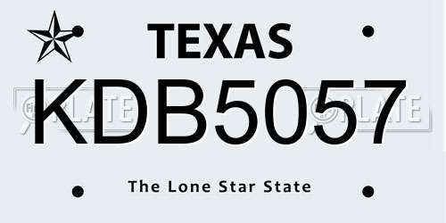 KDB5057 Texas License Plate
