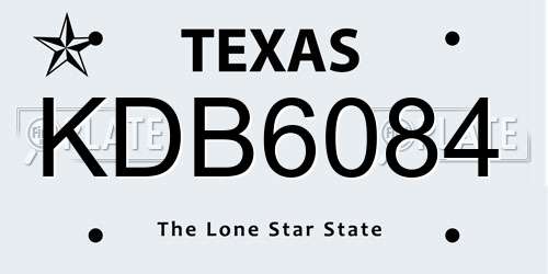 KDB6084 Texas License Plate