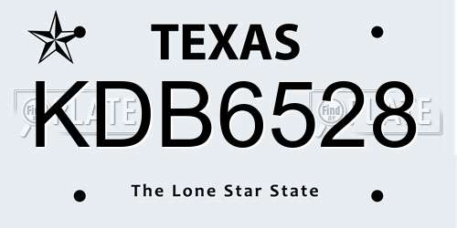 KDB6528 Texas License Plate