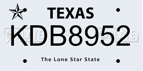KDB8952 Texas License Plate