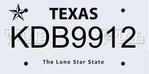 KDB9912 Texas License Plate