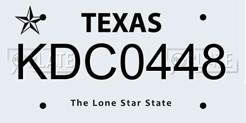 KDC0448 Texas License Plate