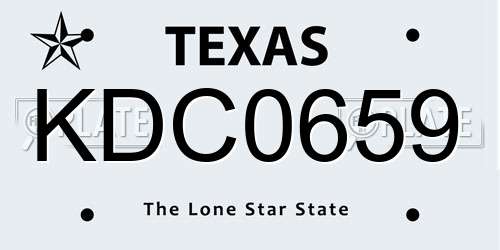 KDC0659 Texas License Plate