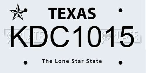 KDC1015 Texas License Plate
