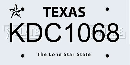KDC1068 Texas License Plate
