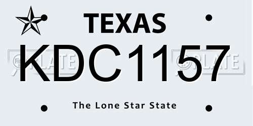 KDC1157 Texas License Plate