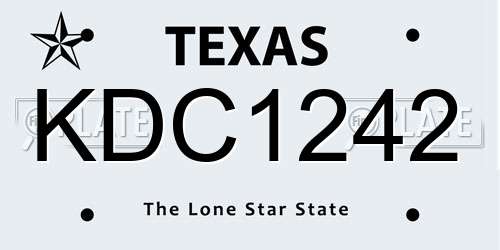 KDC1242 Texas License Plate