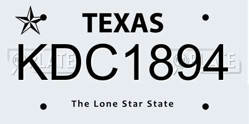 KDC1894 Texas License Plate