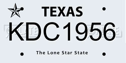 KDC1956 Texas License Plate