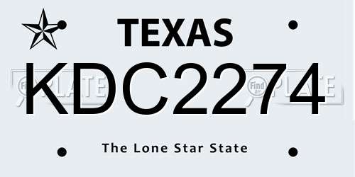 KDC2274 Texas License Plate