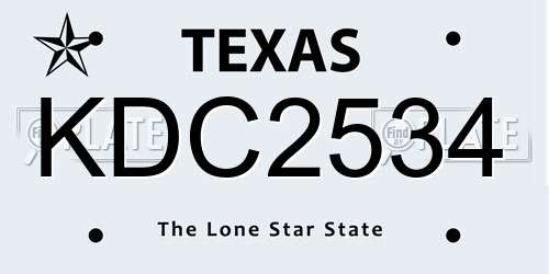 KDC2534 Texas License Plate