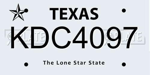 KDC4097 Texas License Plate