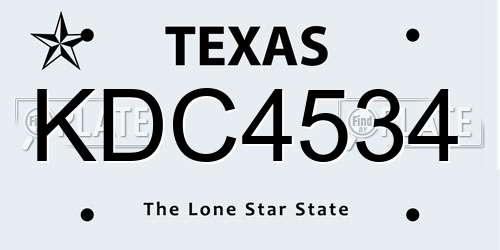 KDC4534 Texas License Plate