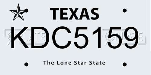KDC5159 Texas License Plate