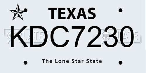 KDC7230 Texas License Plate