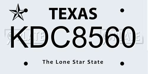 KDC8560 Texas License Plate