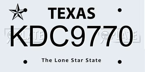 KDC9770 Texas License Plate