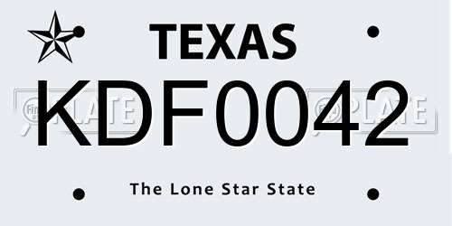 KDF0042 Texas License Plate