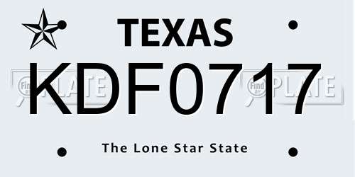 KDF0717 Texas License Plate