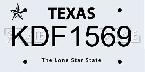 KDF1569 Texas License Plate