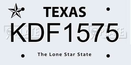 KDF1575 Texas License Plate